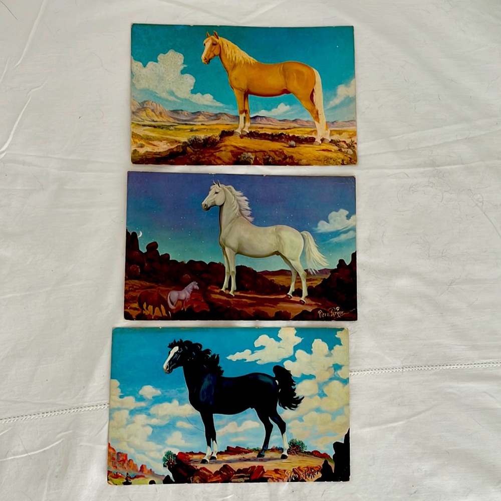 Vintage WesternStyle Large Post Card Trio